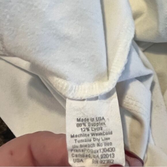 PRANA Long Sleeve Hooded Pullover Kangaroo Pocket White Women’s Size Large - Picture 7 of 8